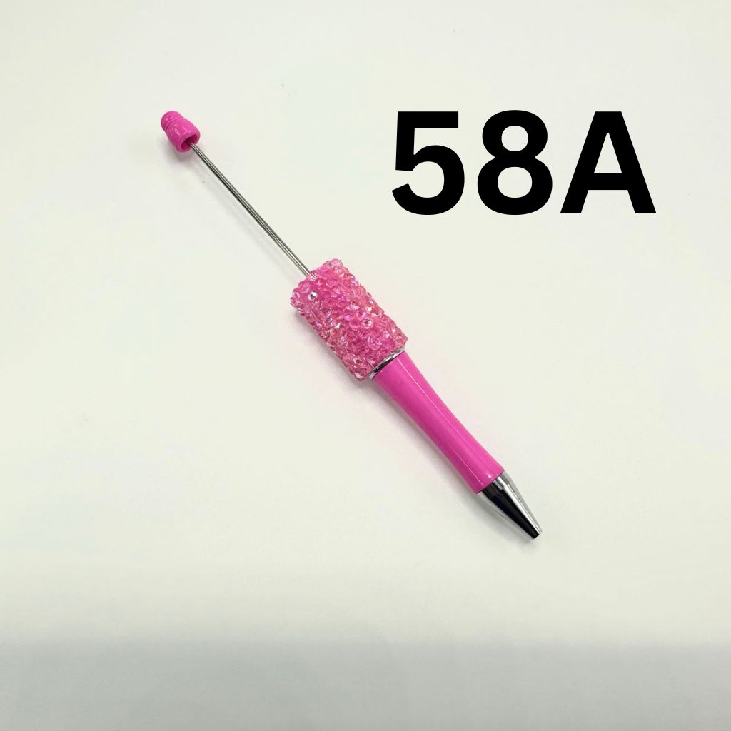 Beadable Pens with Translucent Resin Rhinestones in Solid Colors, Diamond Shape