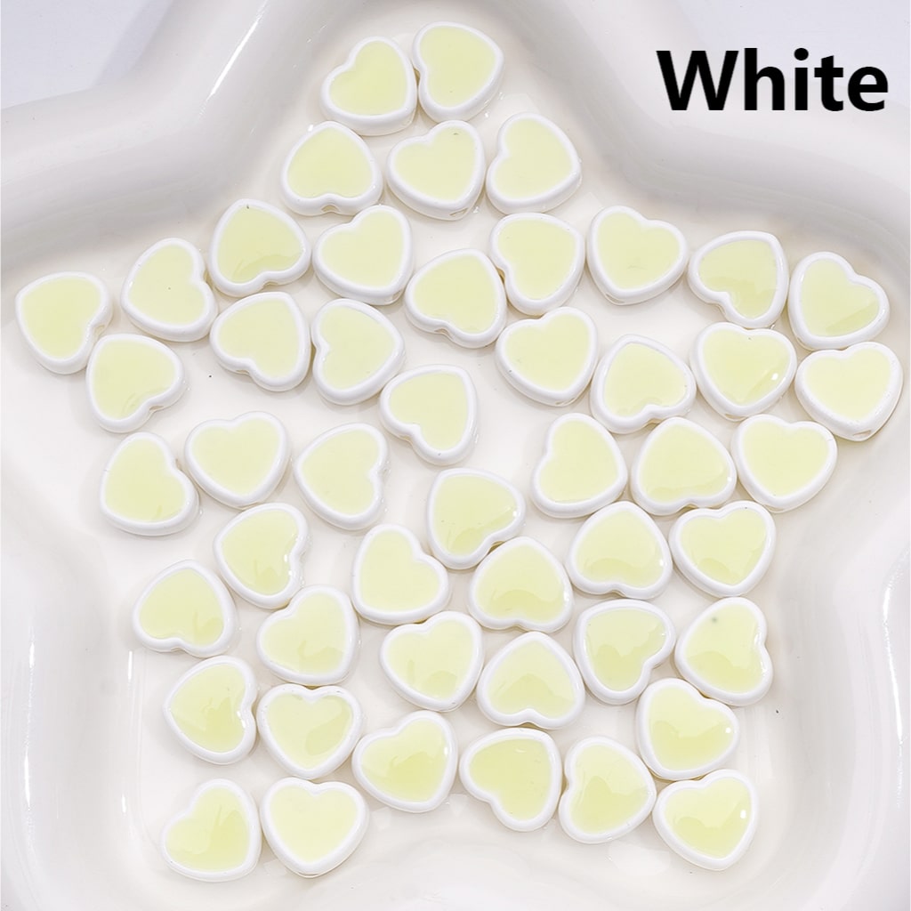 Acrylic Beads Luminous Mini Cute Heart Multi-Color 13*12MM (Single Color is available for 500pcs(Whole Bag))