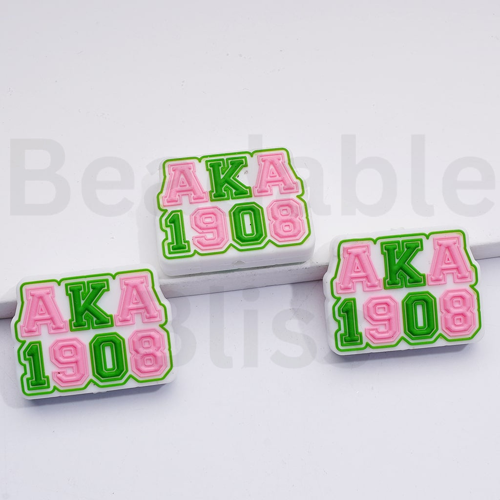 USA America Black Woman Female International Service Organization AK 1908 Silicone Focal Beads