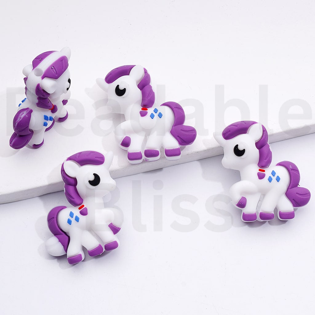 Silicone Focal Beads 3D My Littl Pon Series Twiligh Sparkl Pinki Pi Rainbo Das Rarit