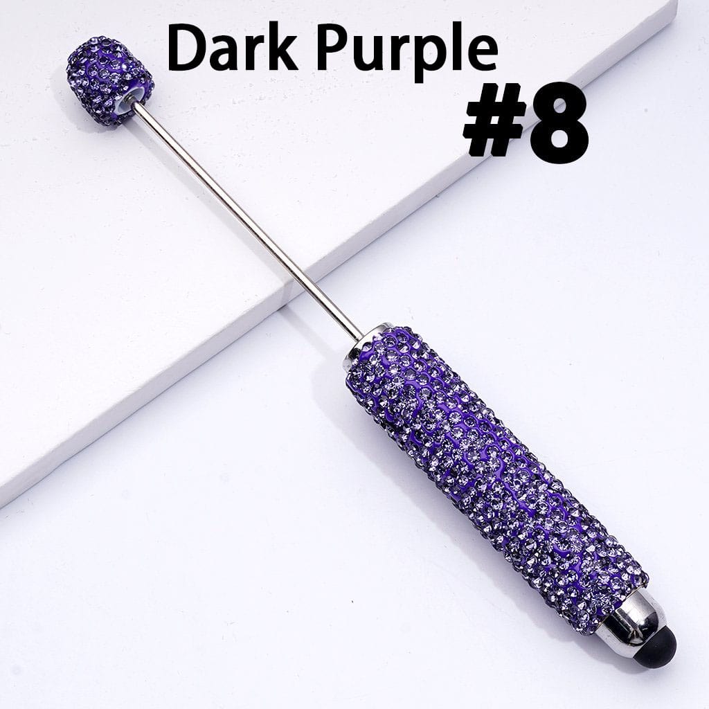 Beadable Clay Stylus Pens with AB & Colorful Rhinestones Covered the Entire Pen