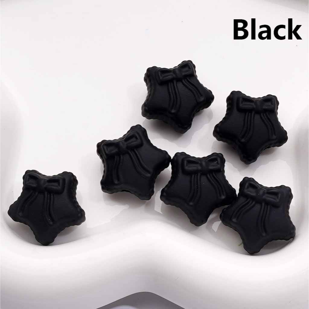 Acrylic Beads Rubber Coating Five-Pointed Star with Bowknots, Multi-Color, 20MM (Single Color is available for 200pcs(Whole Bag))