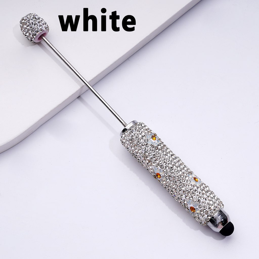 Beadable Clay Stylus Pen with Mini Cute Flowers Multi-Color Shiny Rhinestones