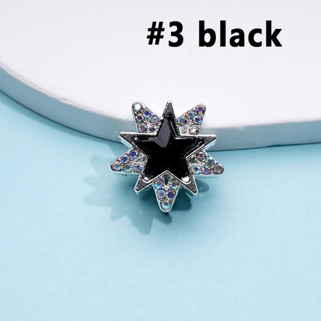 Bling Bling Silver Alloy Stars with Colorful Stars Mini AB Rhinestones Beads, Around 20MM