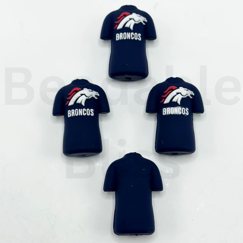 USA America Football Team Shirt Jersey Uniform Kansas Chie Lone Star Fighters  Golden Gate Gridiron Denver Football NOLA Football Bear Team Vegas Football Blue Team Buffalo Football Packer Team Red College Team  Silicone Focal Beads