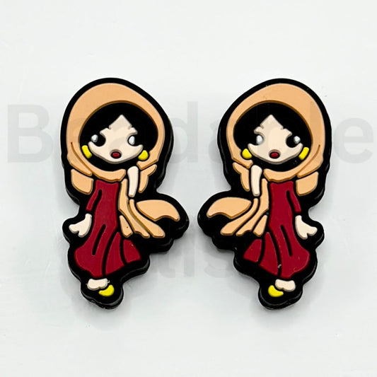 Beautiful Girl Elegant Rose Jasmin Orange Disne Silicone Focal Beads