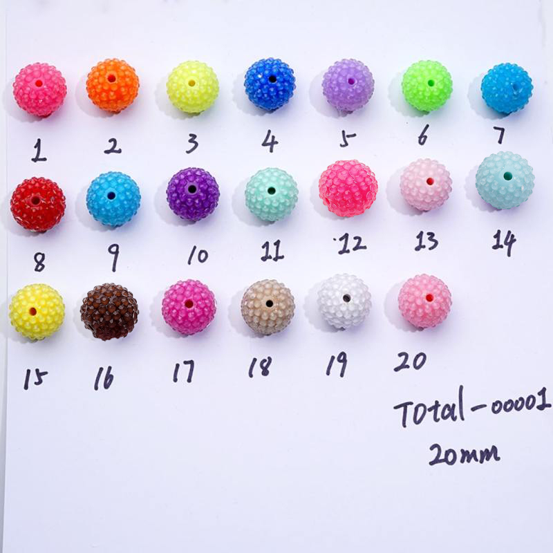 Acrylic Rhinestone Beads, Jelly Color Rhinestones, 20MM