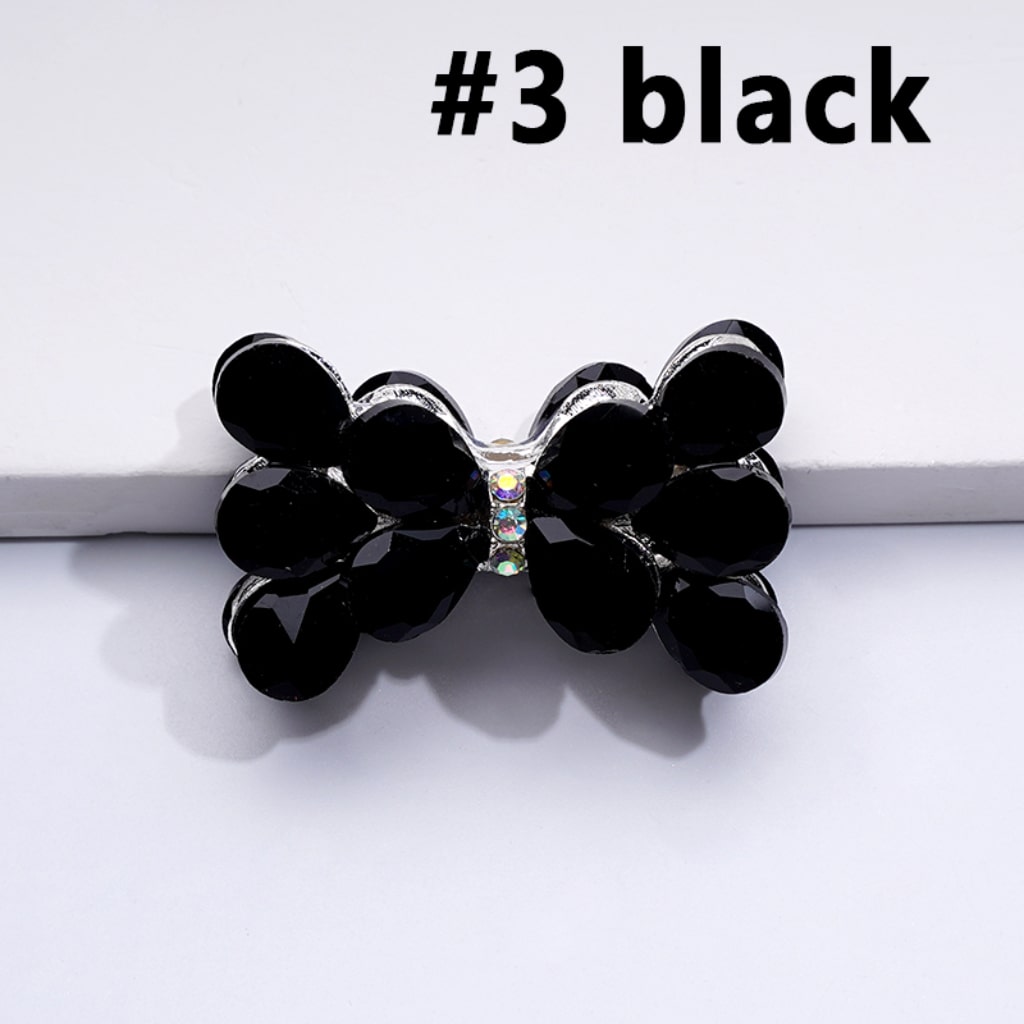 キラキラ輝くファンシーシルバー合金の蝶結び、カラフルでAB光沢のあるラインストーンビーズ付き、約37×22MM