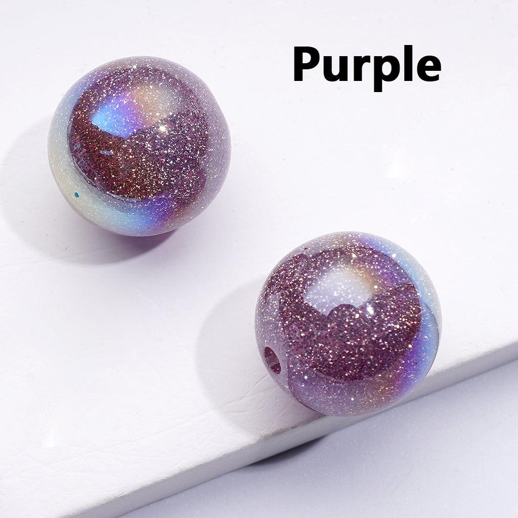 Extra Glossy Acrylic Beads with Double Glitter, High End Finish
