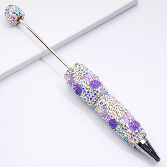 Cute Kurom with Purple Dress Sanri AB Rhinestones Beadable Clay Pens