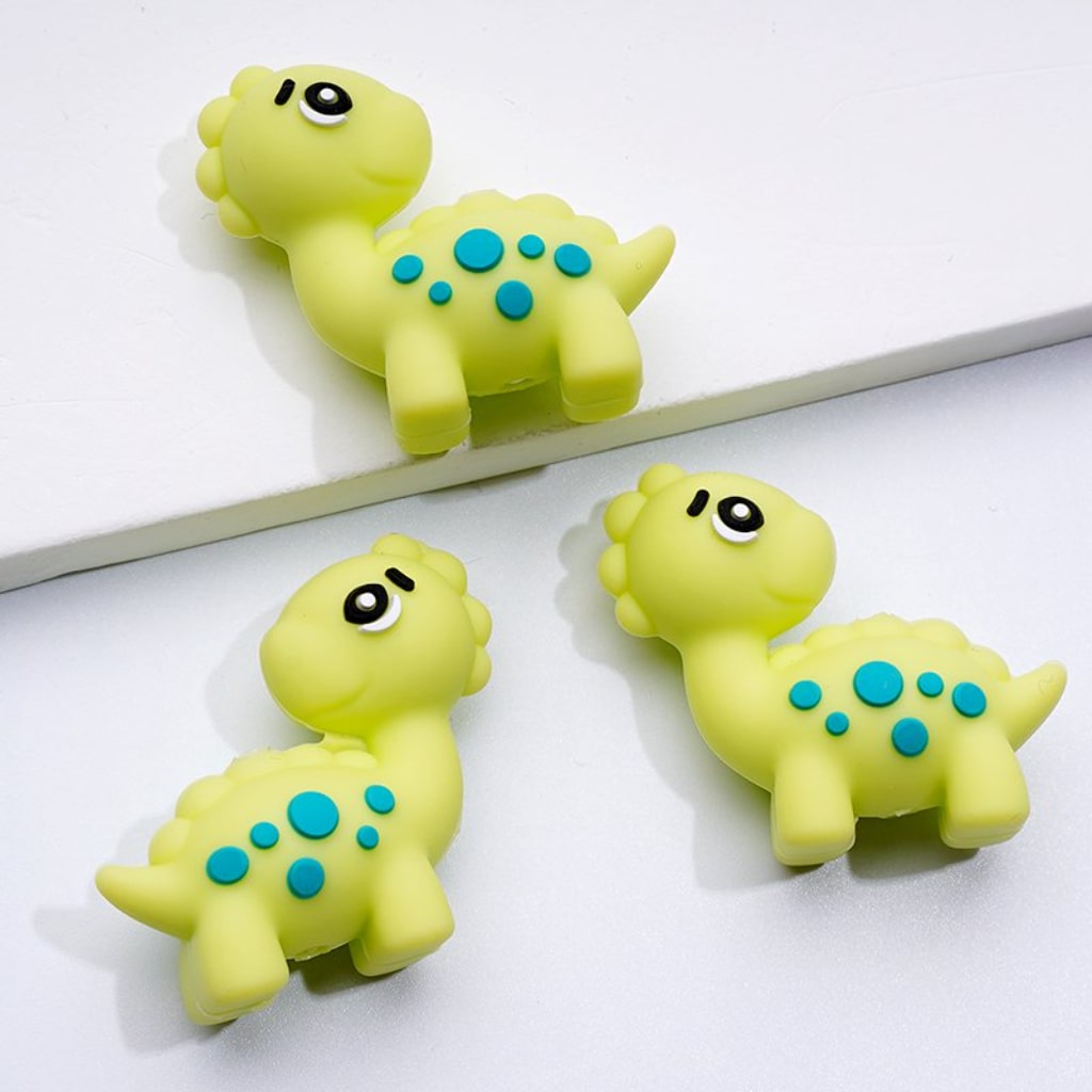 3D Mini Cute Dinosaurs Silicone Focal Beads
