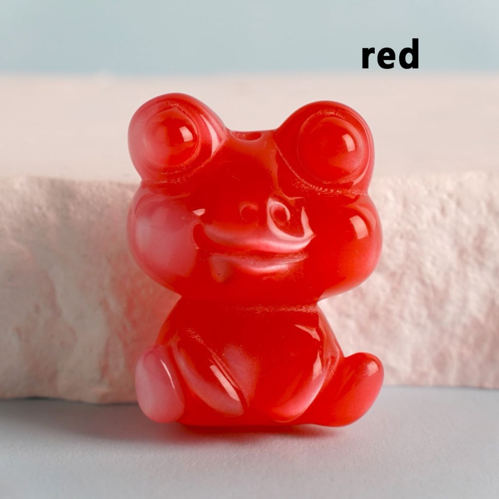 Glossy Colorful Cute Frog Acrylic Beads, Around 24*30MM