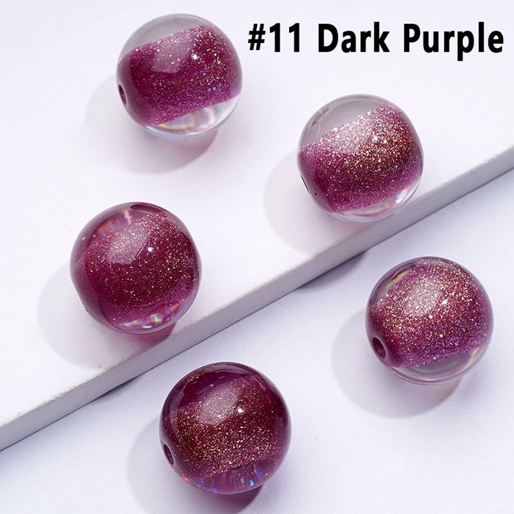 Shiny Glittery Round Acrylic Beads, 16MM