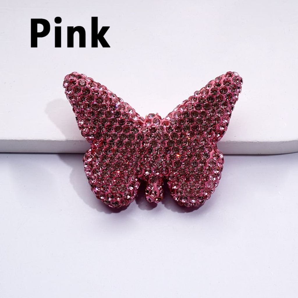 Exquisite Multi-Color Butterfly Clay Beads with Shiny Rhinestones, 54*41MM