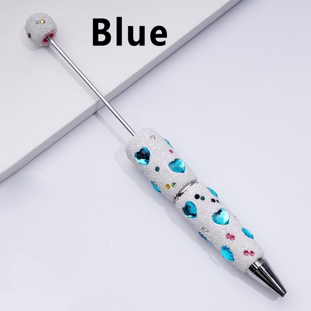 Beadable Solid Color Hearts Shiny Rhinestones Mini White Snow Balls Clay Pen