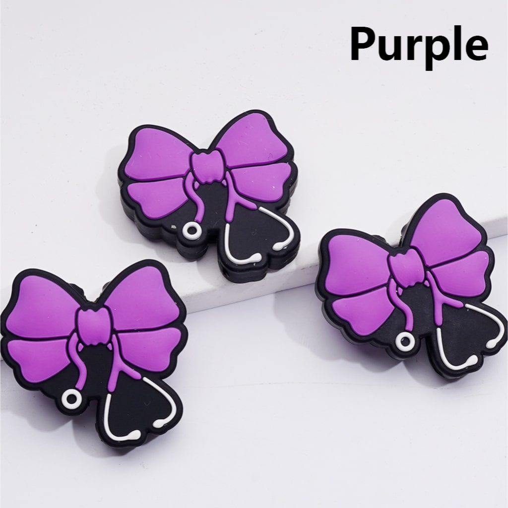 Cute Stethoscope with Bowknot Silicone Focal Beads