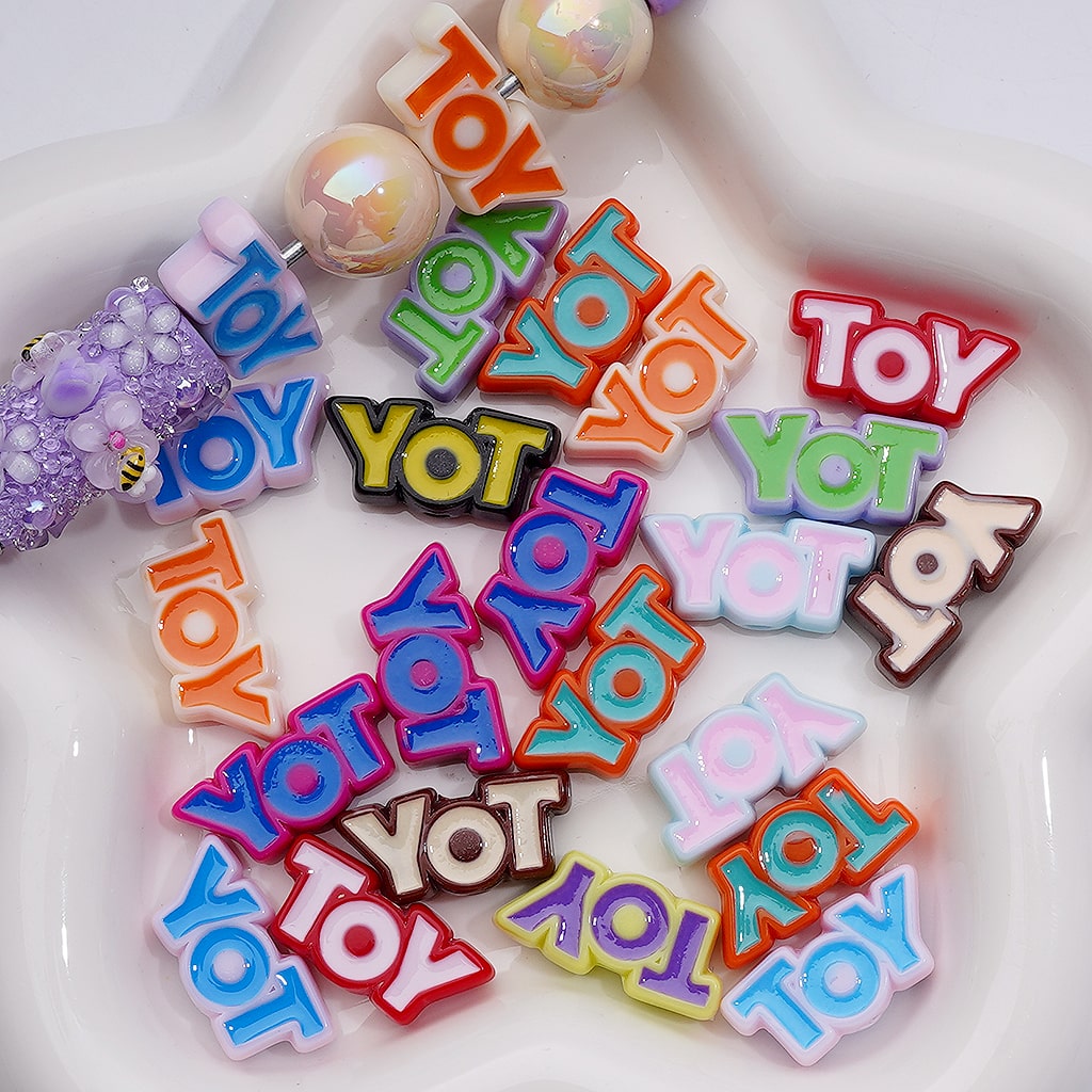 Cute TOY Letters Acrylic Beads, 25*12MM (Single Color is available for 200pcs(Whole bag))