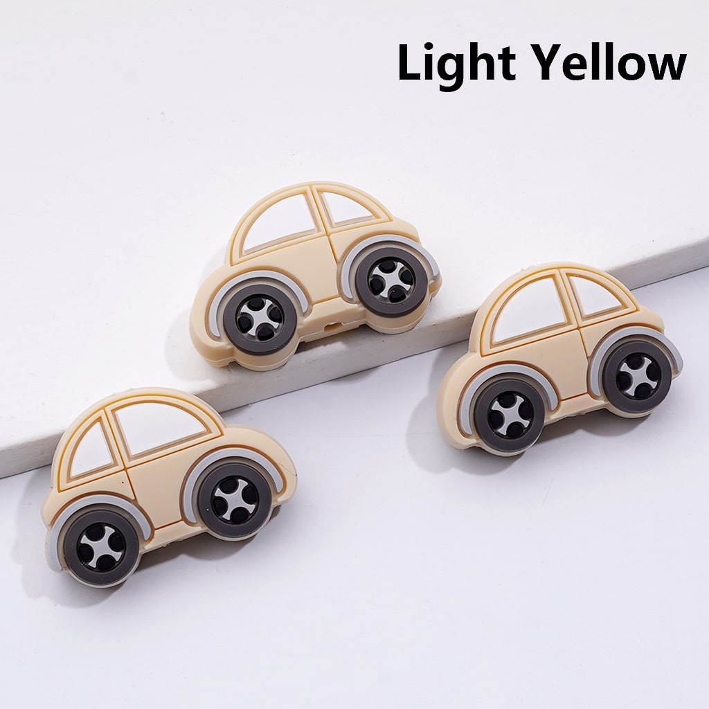Silicone Focal Beads Cute Mini Vehicles Cars Multi-Color