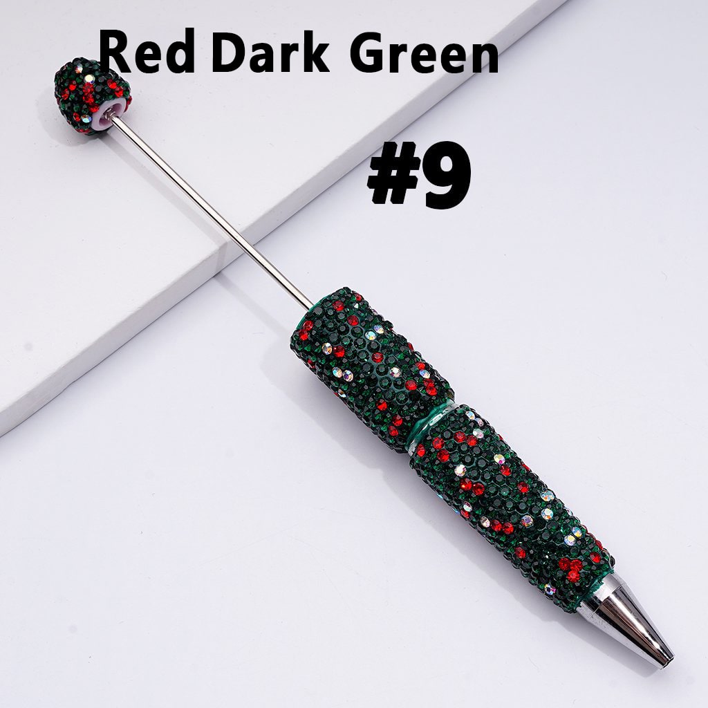 Beadable Clay Pens with Multi-Color & AB Rhinestones Covered the Entire Pen