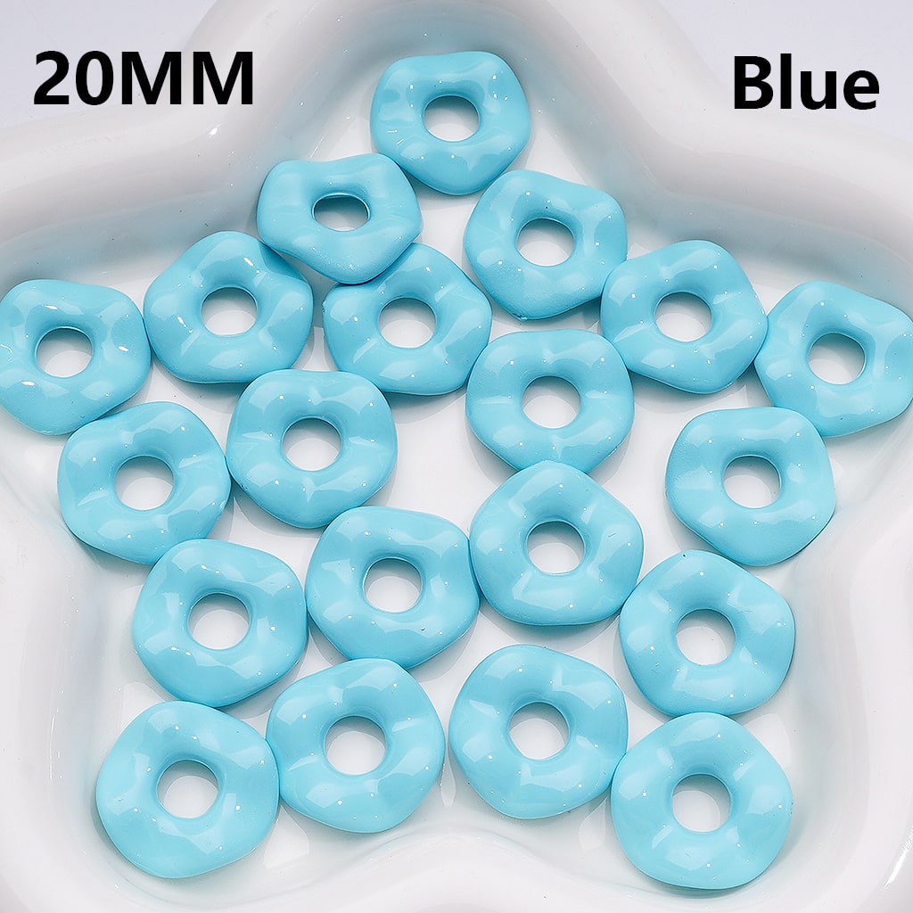 Multi-Color Large Hole Wave Shape Spacer Acrylic Beads, 20MM (Single Color is available for 500pcs(Whole Bag))