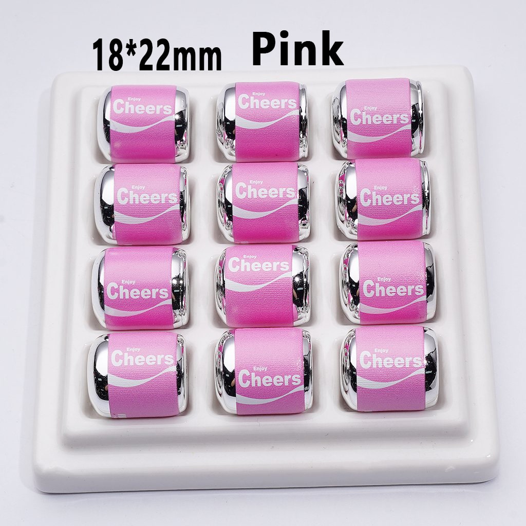 Multi Single Color & Random Mix Color Enjoy Cheers Drink Beer Beverage Can Bottle Acrylic Beads, Around 18*22MM