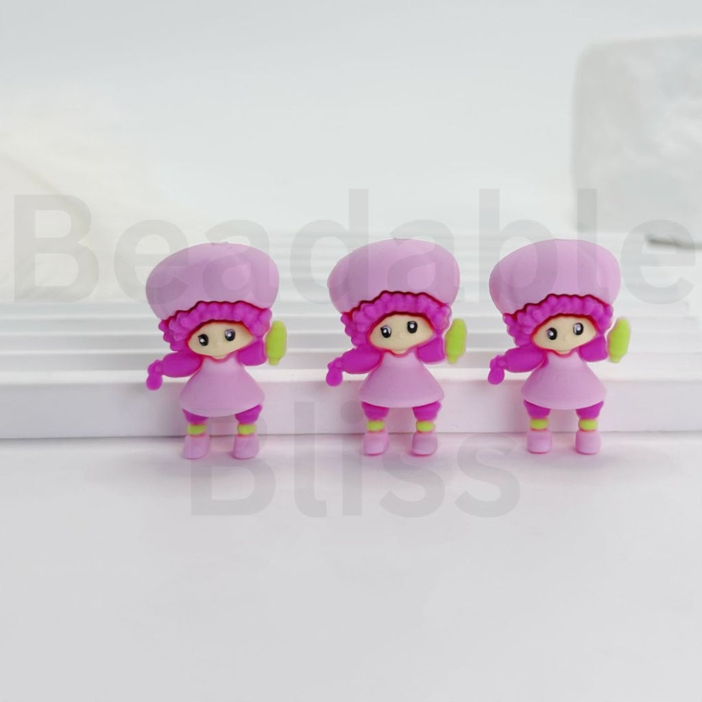 3Dミニかわいいイチゴショートケーキ漫画シリコンフォーカルビーズ