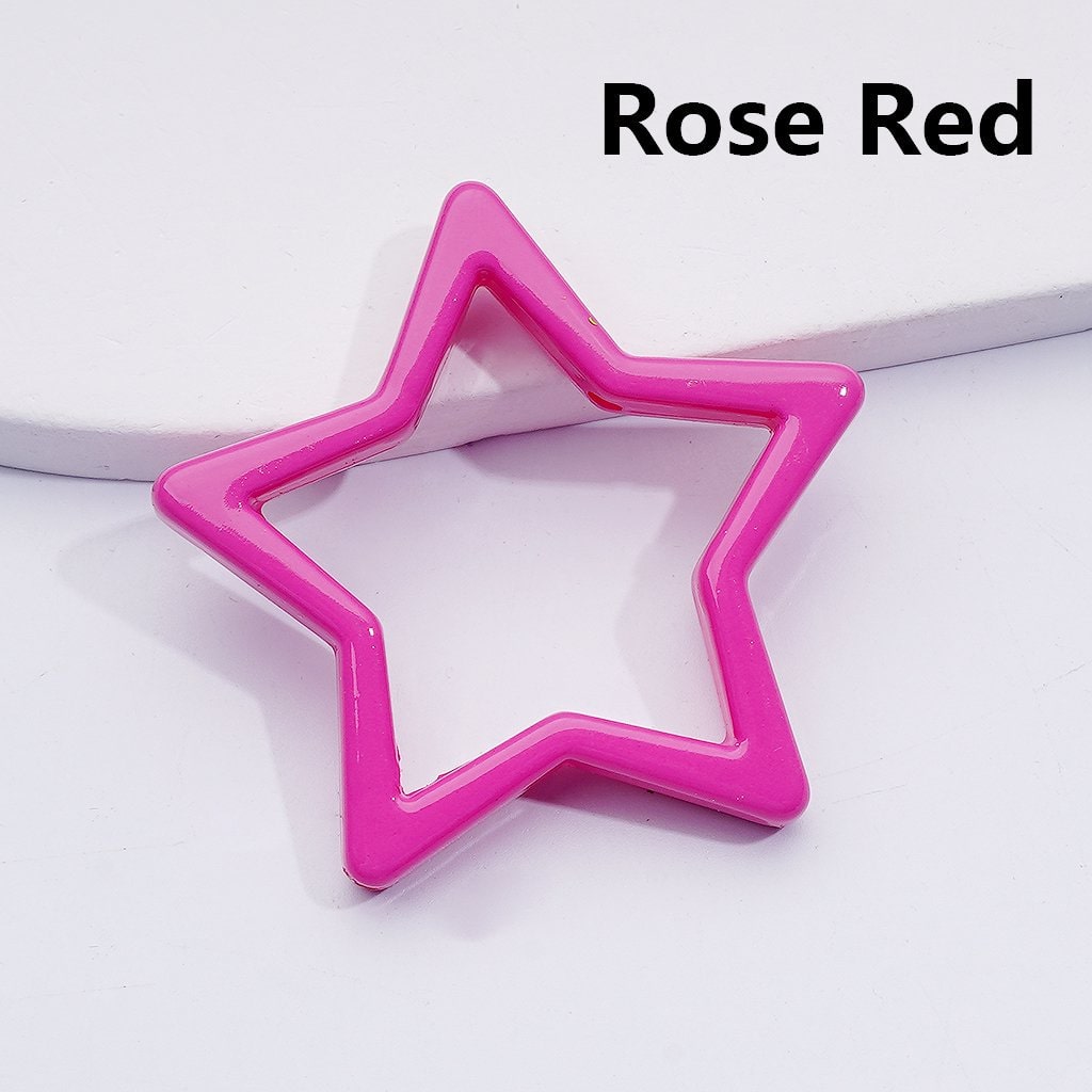 Solid Color Five-Pointed Star Frame Acrylic Beads, 43MM (Single Color is available for 100pcs(whole bag))