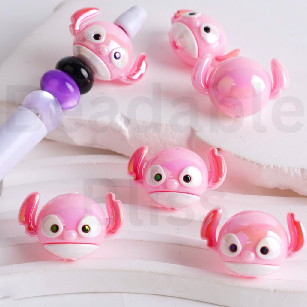 Vivid Cute Make-Believe Land Cartoon Space Nugget Head Acrylic Beads, Around 30*20MM, Random Mix