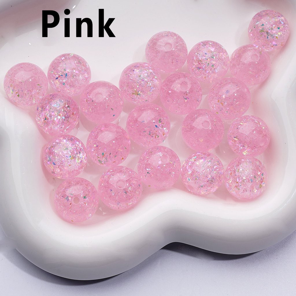 Bling Bling Shiny Mini Flakes Multi-Color Clear Round Acrylic Beads, 16MM