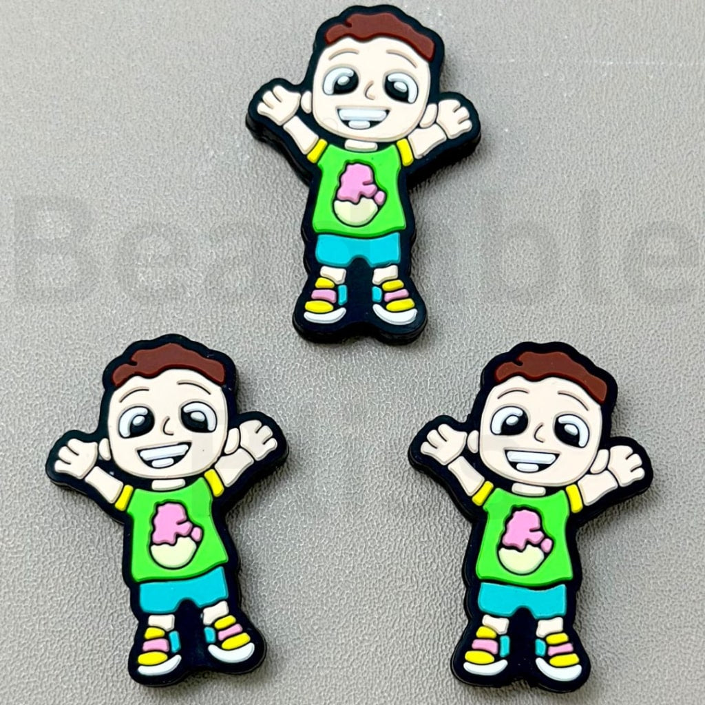 Little Cute Young Boy Silicone Focal Beads