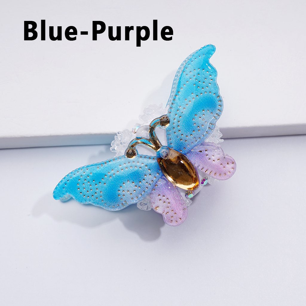 Exquisite Colorful Vivid Butterfly AB Rhinestones Mini Cute Clear Flowers Clay Beads, Around 50*27MM