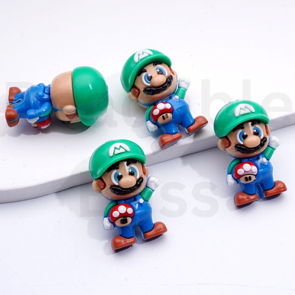 Cute Supe Mari Soft PVC Beads, Around 18*32MM, Random Mix