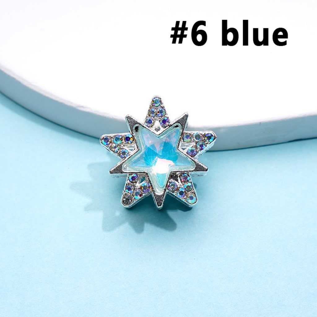 Bling Bling Silver Alloy Stars with Colorful Stars Mini AB Rhinestones Beads, Around 20MM