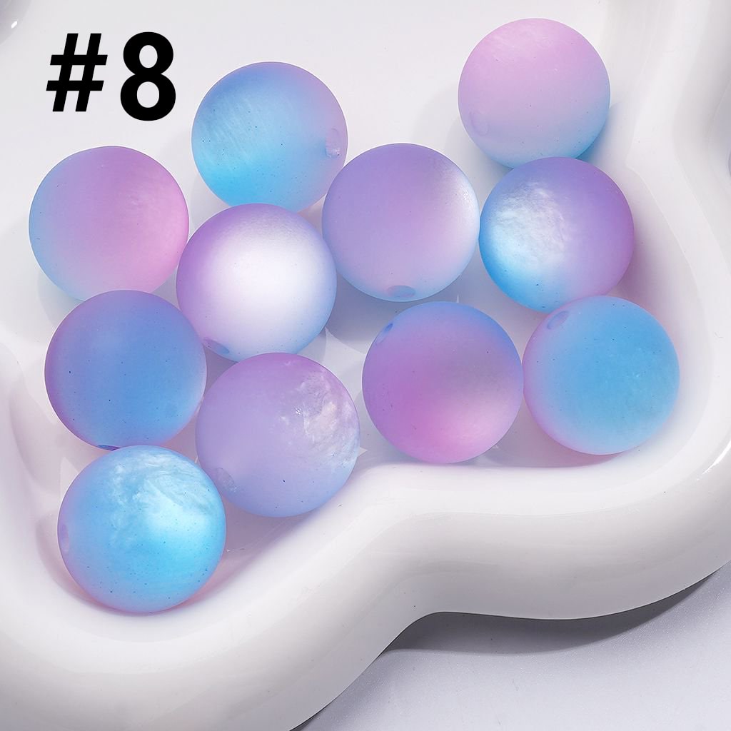 Large Cat Eye Style Double Color Frosted Matte Round Acrylic Beads, 20MM