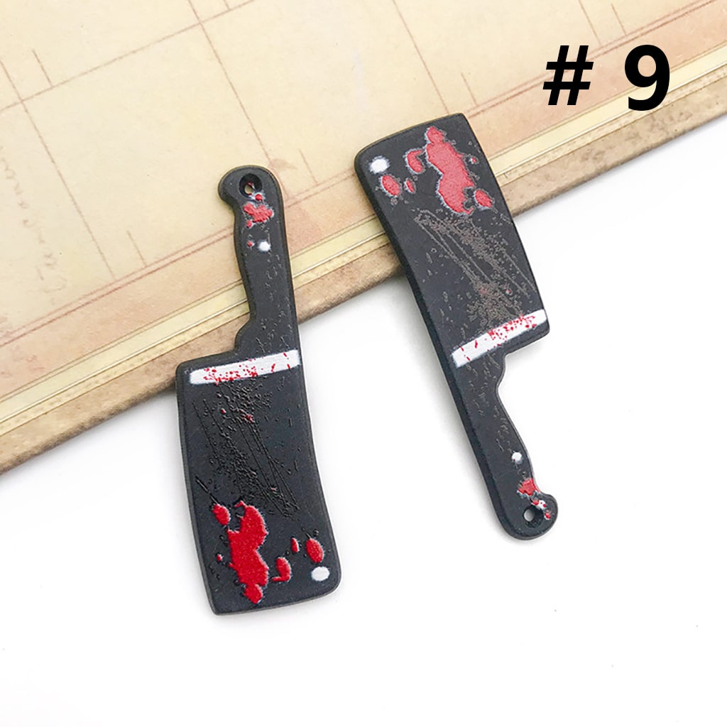 Halloween Plastic Horror Knife Axe Saw Scissors Dagger Jewelry Accessories