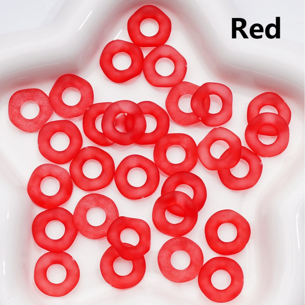 Multi-Color Translucent Frosted Large Hole Wavy Shape Acrylic Spacer Beads, 16MM (Single Color is only available for 500pcs(Whole bag))