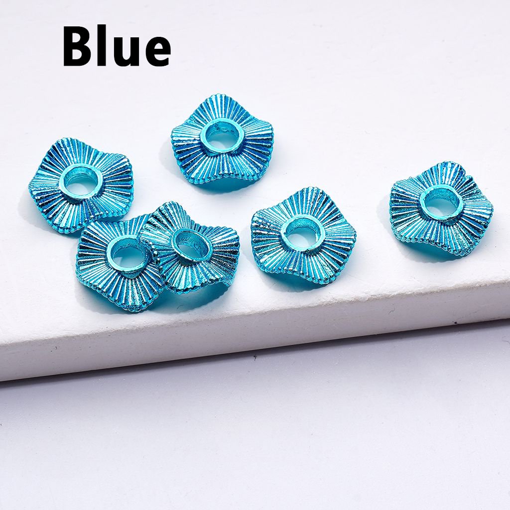 Mini Cute Multi-Color Wave Shape Metal Spacer with Stripes, 10MM