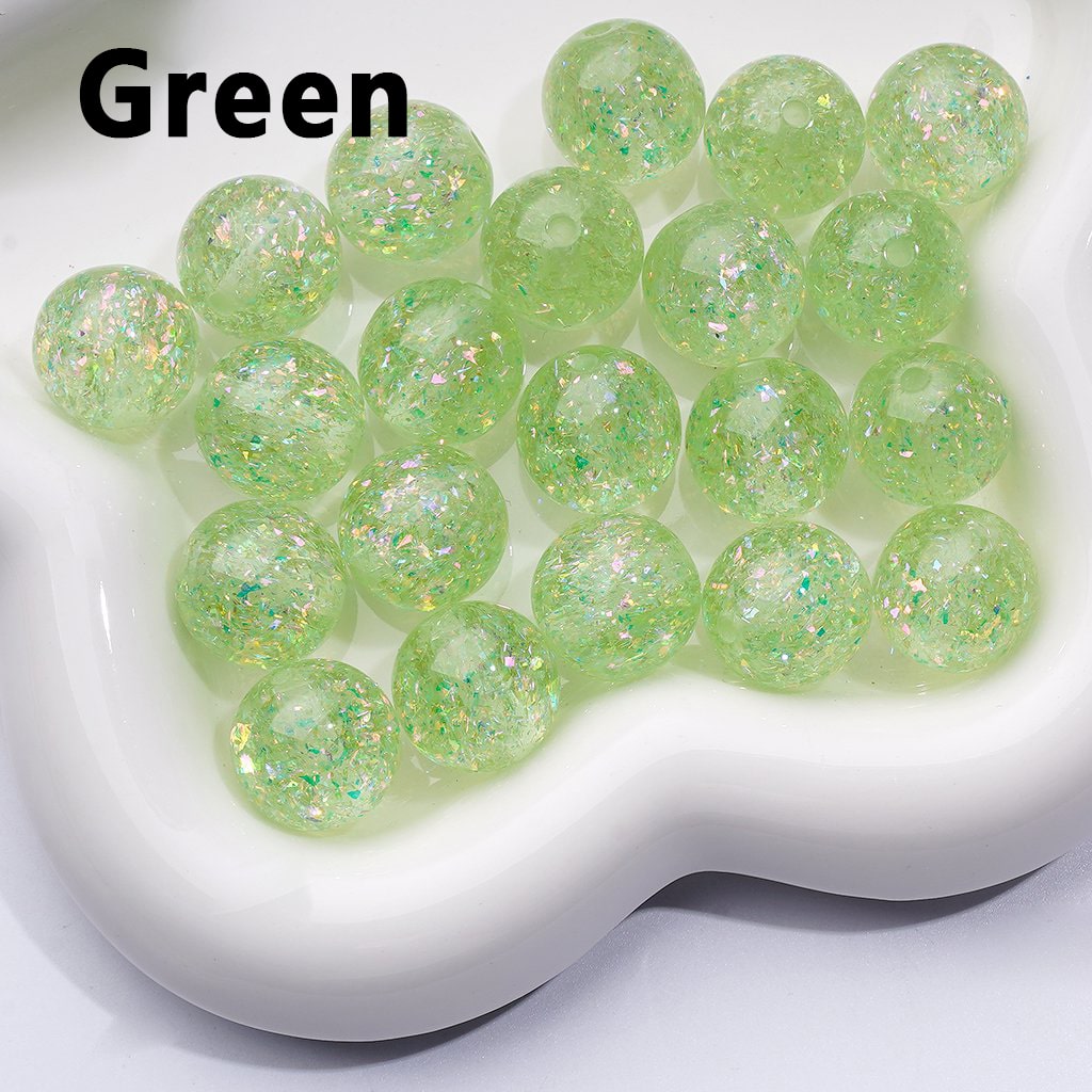Bling Bling Shiny Mini Flakes Multi-Color Clear Round Acrylic Beads, 16MM