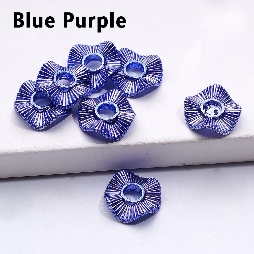 Mini Cute Multi-Color Wave Shape Metal Spacer with Stripes, 10MM