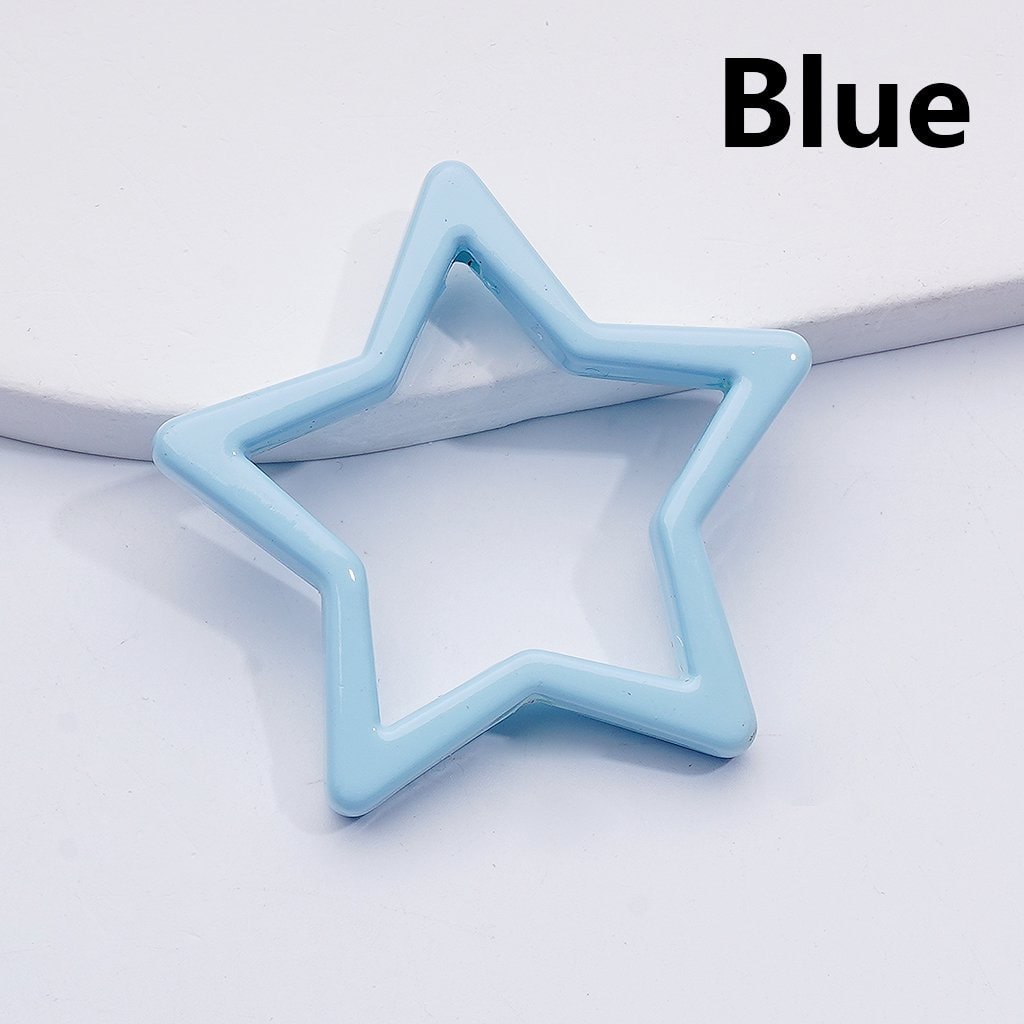 Solid Color Five-Pointed Star Frame Acrylic Beads, 43MM (Single Color is available for 100pcs(whole bag))