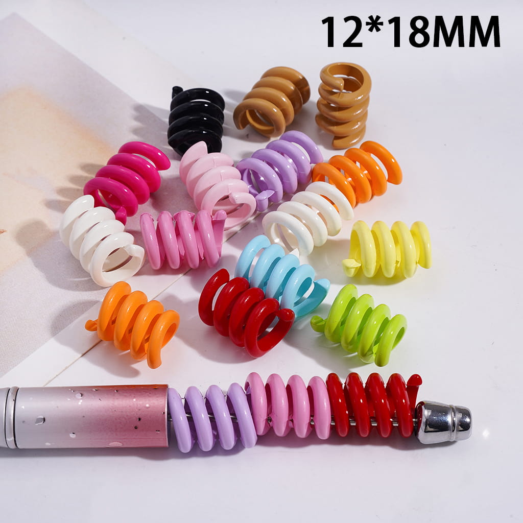 Acrylic Beads Coil Spring Series, 12*18MM, Multi-Color, Random Mix