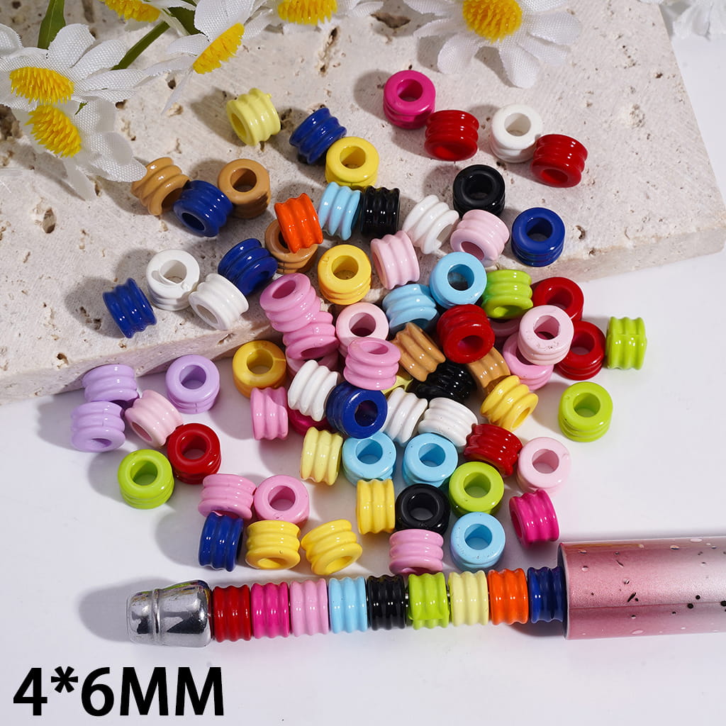 Acrylic Beads Water Pipe, 4*6MM, Random Mix (The Hole Diameter is Around 3.5MM)