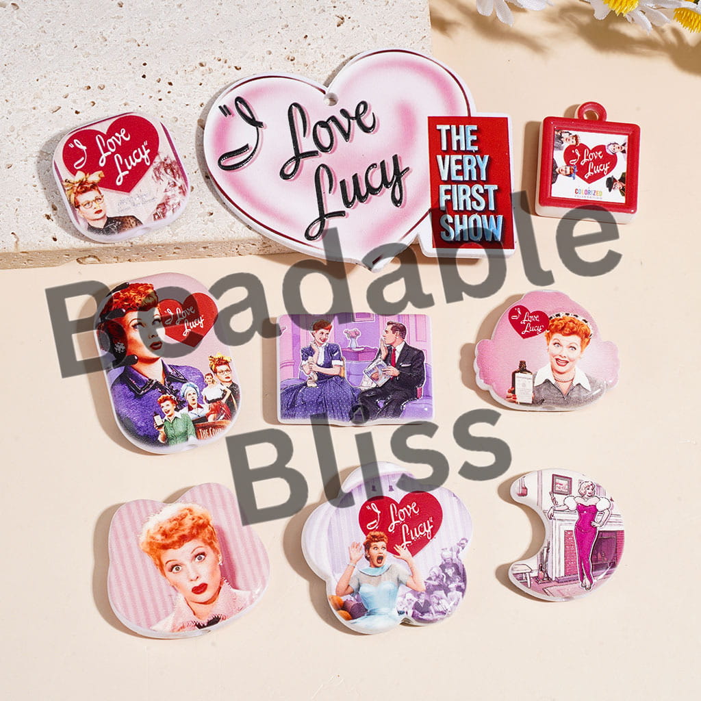 Acrylic Beads Pendants Lover Character Series, Various Shape Random Mix