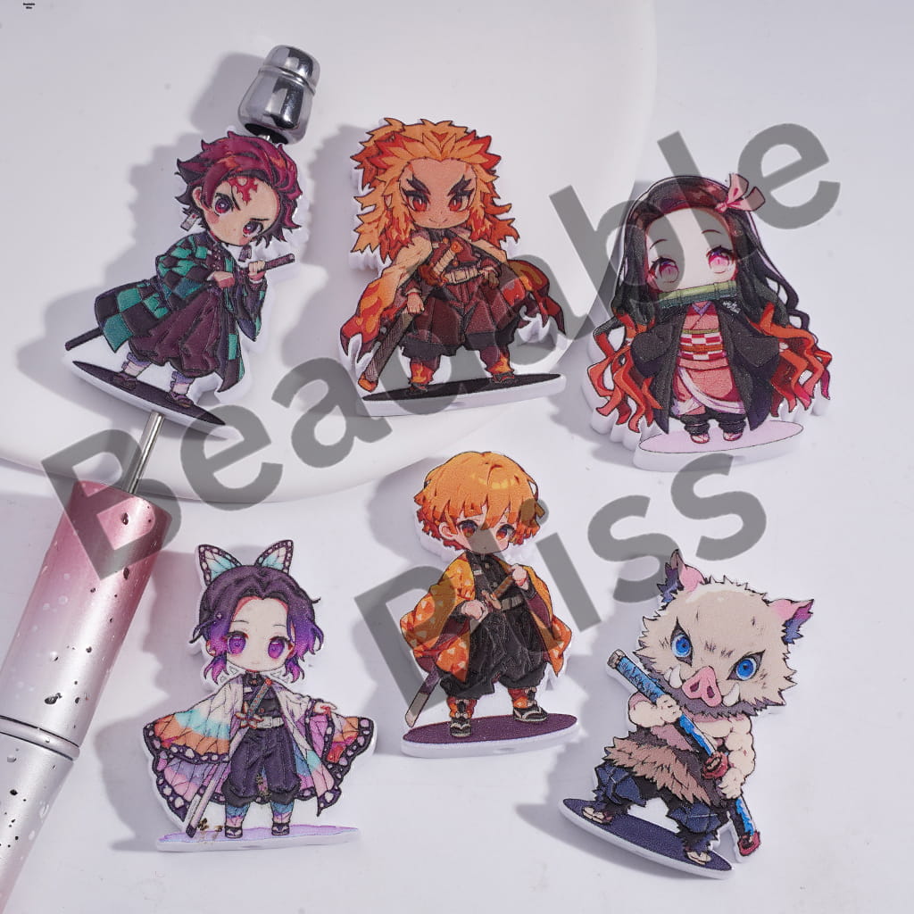 Acrylic Beads Japanese Cosplay Style in Various Designs, Random Mix