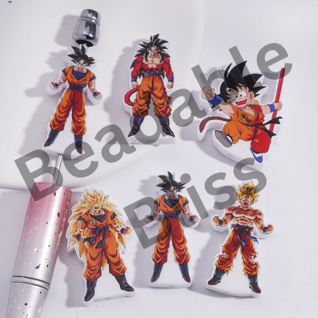 Acrylic Beads Kung Fu Animation Boy Character Series, Random Mix