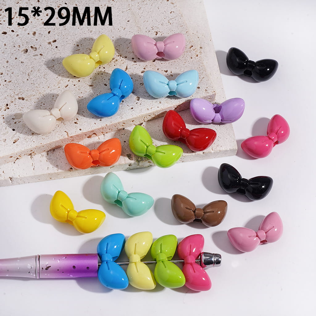 Acrylic Bowtie Beads in Various Color, 15*29MM, Random Mix