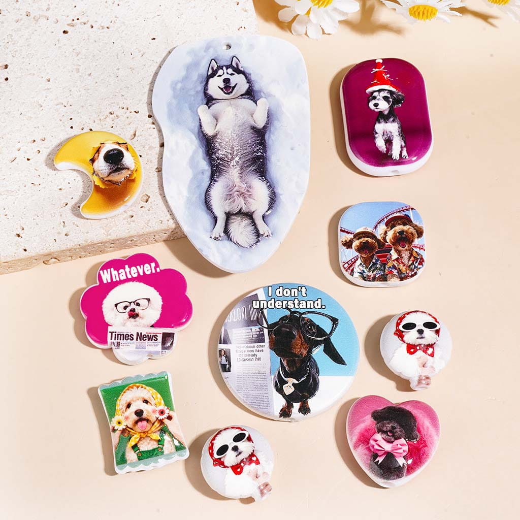 Acrylic Beads and Pendants Pet Dog Series, Random Mix