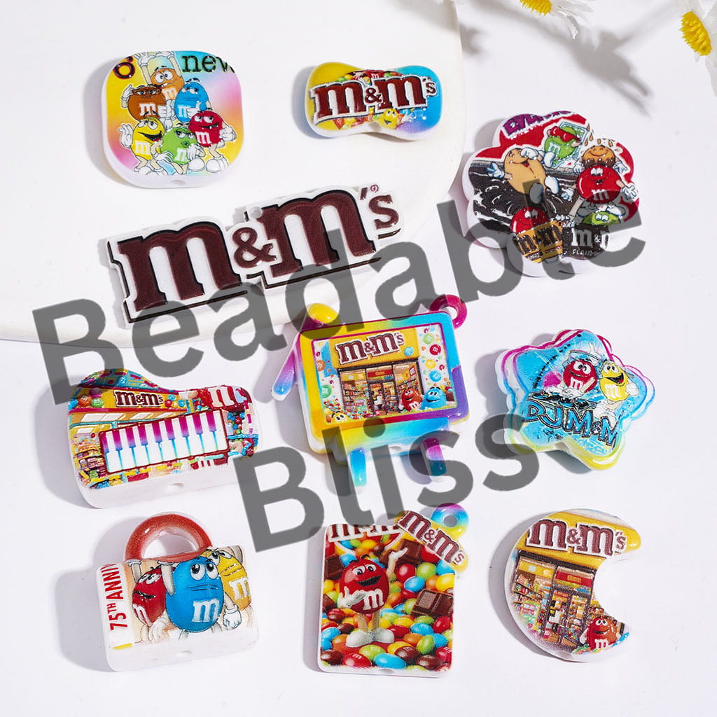 Candy Chip Series Acrylic Beads and Pendants, Random Mix