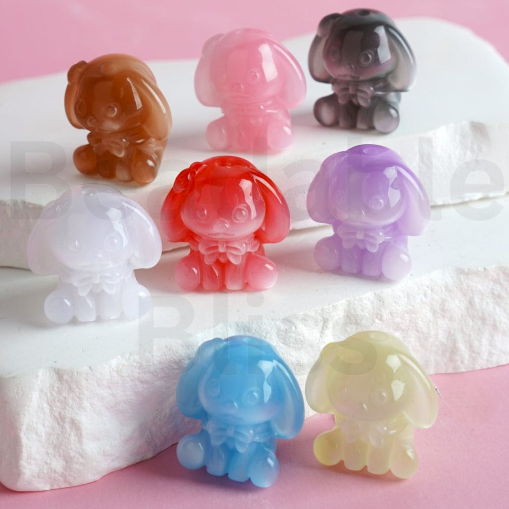 Glossy Colorful Sanri Melod Acrylic Beads, Around 23*24MM