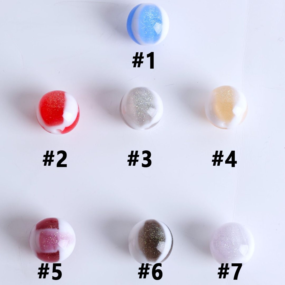 ダブルカラーグリッターラウンドアクリルビーズ、16MM、説明をお読みください